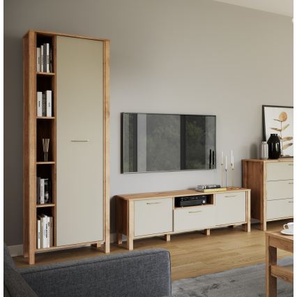 Bibliotecă MENTA 66x200x37 cm stejar wotan/gri