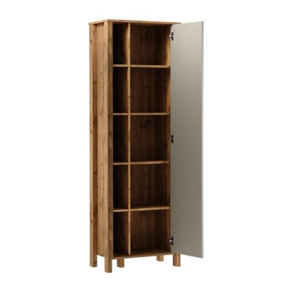 Bibliotecă MENTA 66x200x37 cm stejar wotan/gri