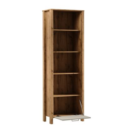 Bibliotecă MENTA 66x200x37 cm stejar wotan/gri