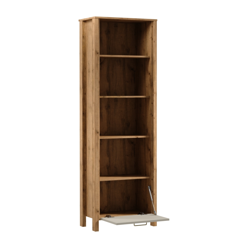 Bibliotecă MENTA 66x200x37 cm stejar wotan/gri