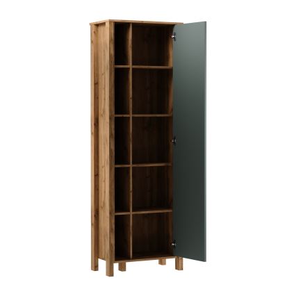 Bibliotecă MENTA 66x200x37 cm stejar wotan/verde