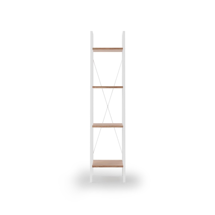 Bibliotecă NARVIK 148x34 cm alb/stejar sonoma