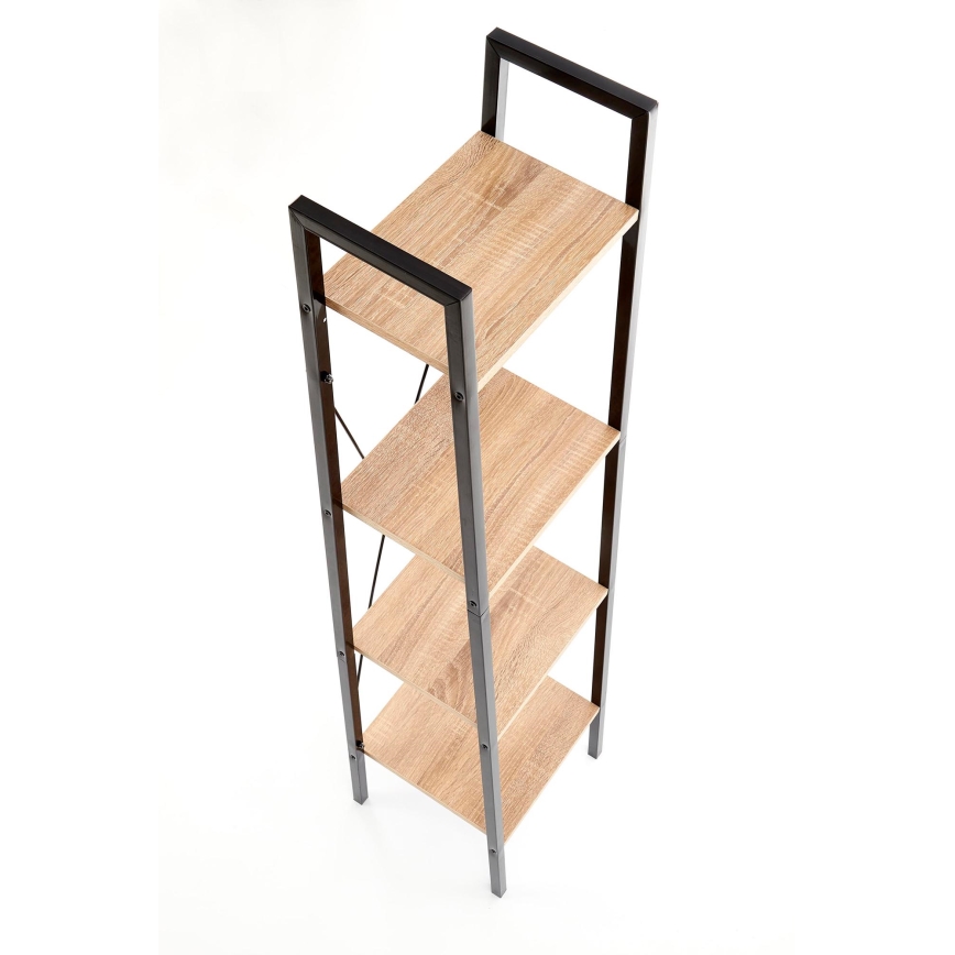 Bibliotecă NARVIK 148x34 cm negru/stejar sonoma