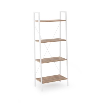 Bibliotecă NARVIK 148x60 cm alb/stejar Sonoma