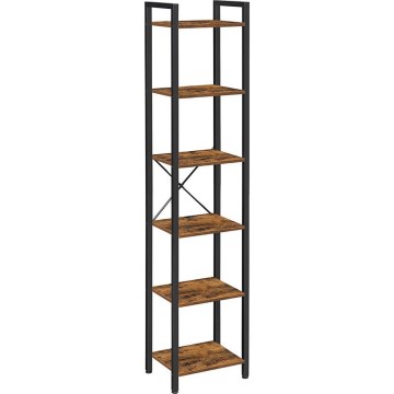 Bibliotecă NAVARO 40 x 179 x 30 cm, maro/negru