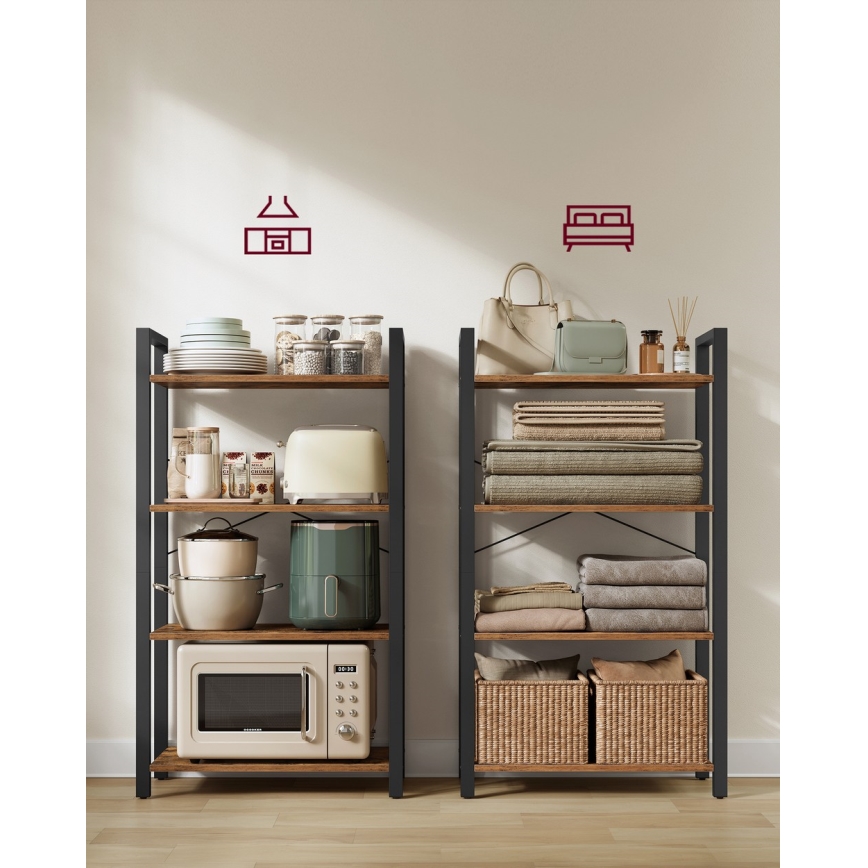 Bibliotecă NAVARO maro/neagră