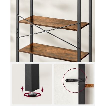 Bibliotecă NAVARO, maro/neagră