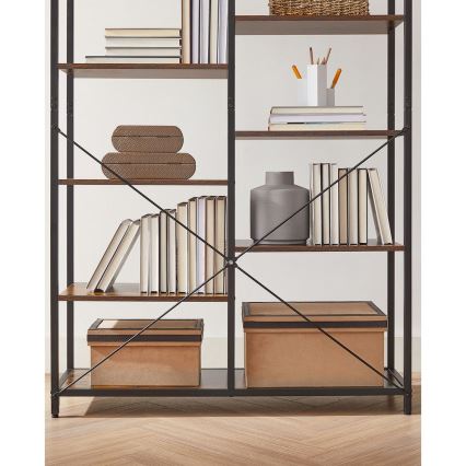 Bibliotecă NAVARO maro/negru