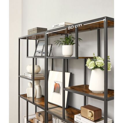 Bibliotecă NAVARO maro/negru