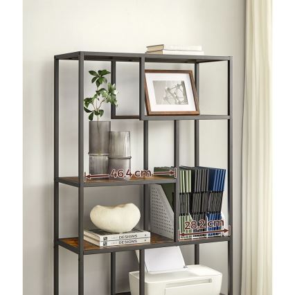 Bibliotecă NAVARO maro/negru