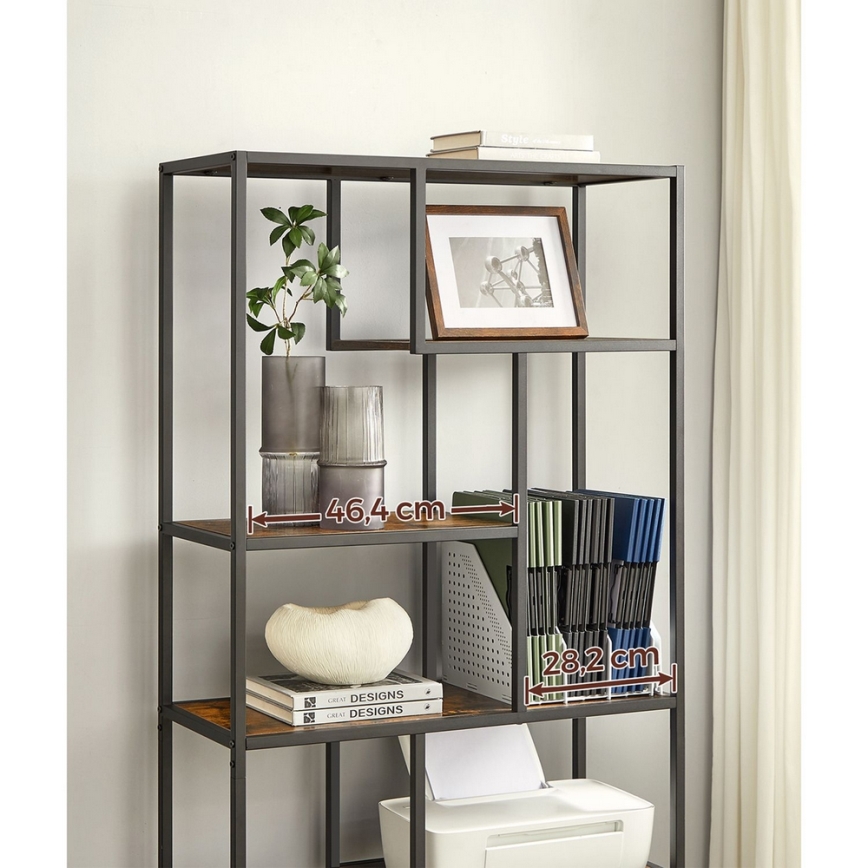 Bibliotecă NAVARO maro/negru