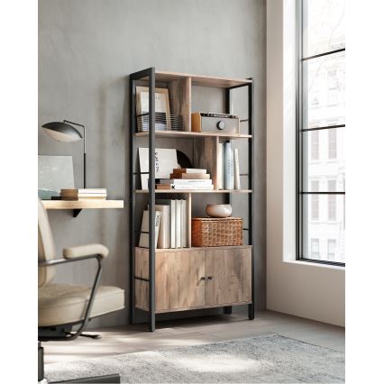 Bibliotecă NAVARO maro/negru