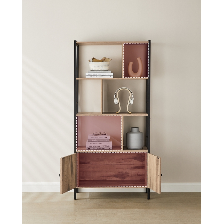 Bibliotecă NAVARO maro/negru