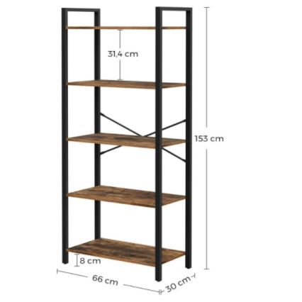 Bibliotecă NAVARO maro/negru