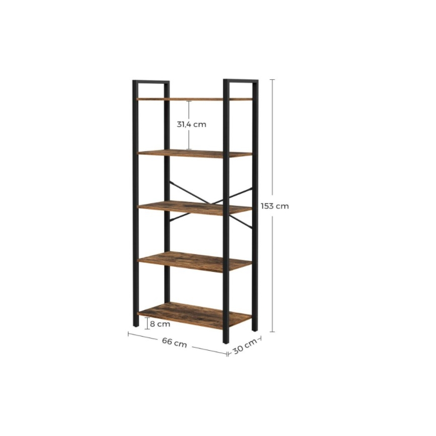 Bibliotecă NAVARO maro/negru