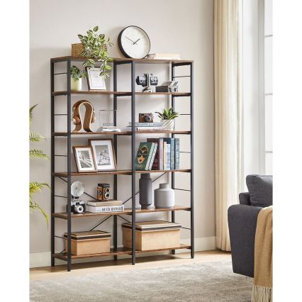 Bibliotecă NAVARO maro/negru