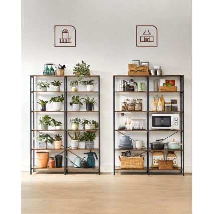 Bibliotecă NAVARO maro/negru