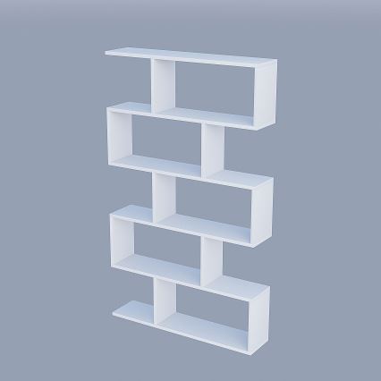 Bibliotecă NILUFER 156x90 cm albă