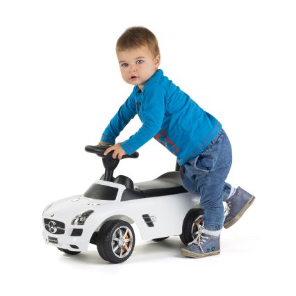 Bicicletă fără pedale Mercedes albă/neagră