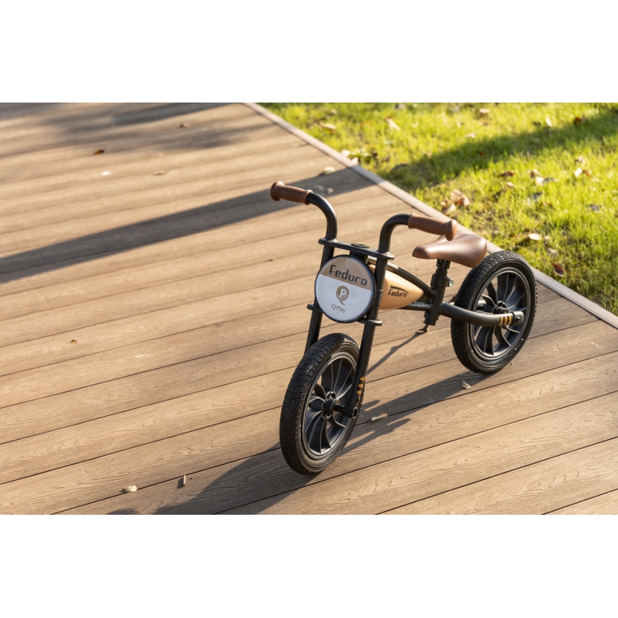 Bicicletă fără pedale QPlay FEDURO negru/bej