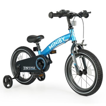 Bicicletă pentru copii QPlay MINIBY 3 în 1 albastru