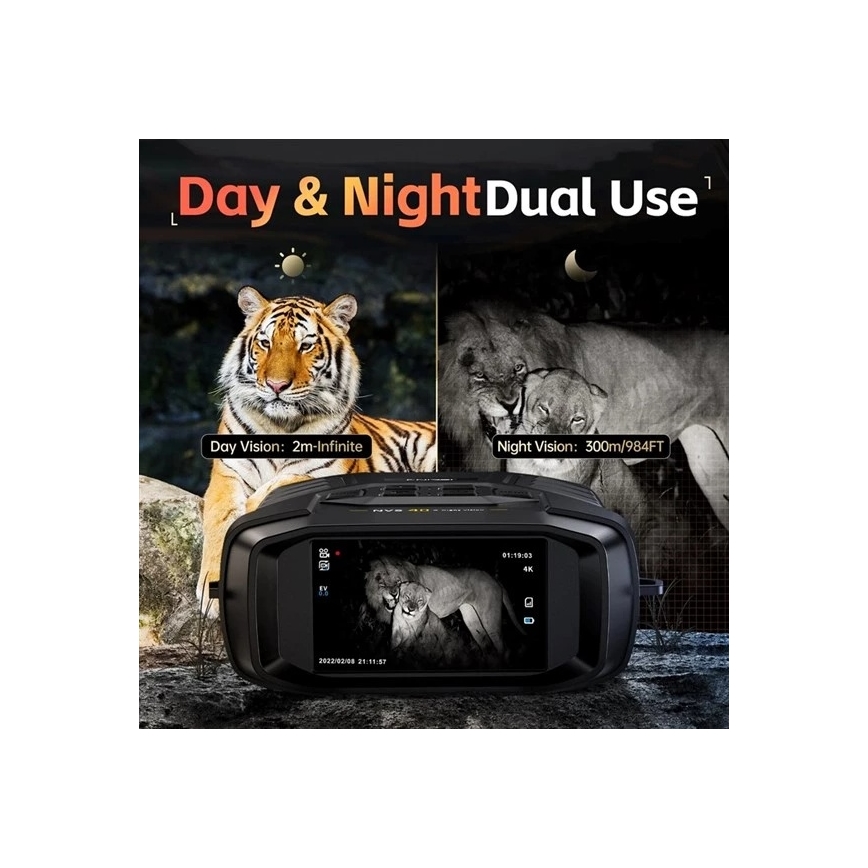 Binoclu cu vedere nocturnă 6x25, cu baterie de 4000 mAh