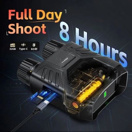 Binoclu cu vedere nocturnă 6x25, cu baterie de 4000 mAh