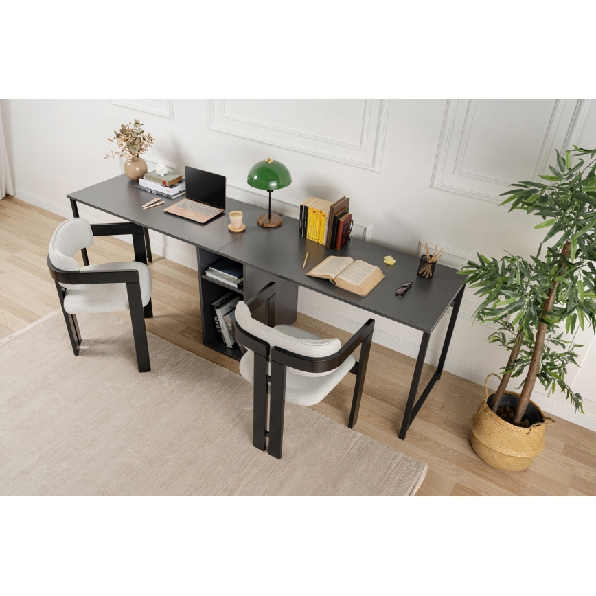 Birou CLARO 240x60 cm antracit/negru