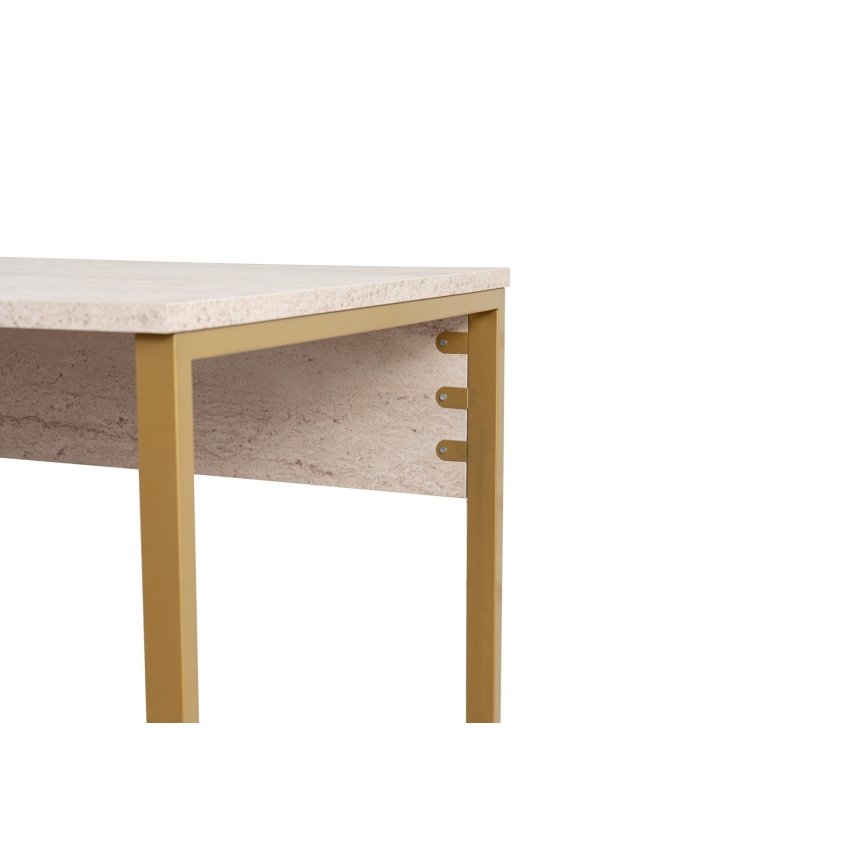 Birou CLARO 240x60 cm travertin/auriu