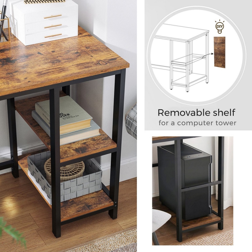 Birou de colț SOLEA maro/negru