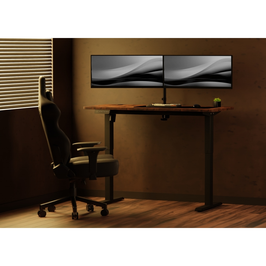 Birou cu înălțime reglabilă LEVANO 140x60 cm lemn/negru