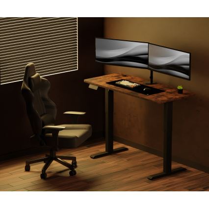 Birou cu înălțime reglabilă LEVANO 140x60 cm lemn/negru