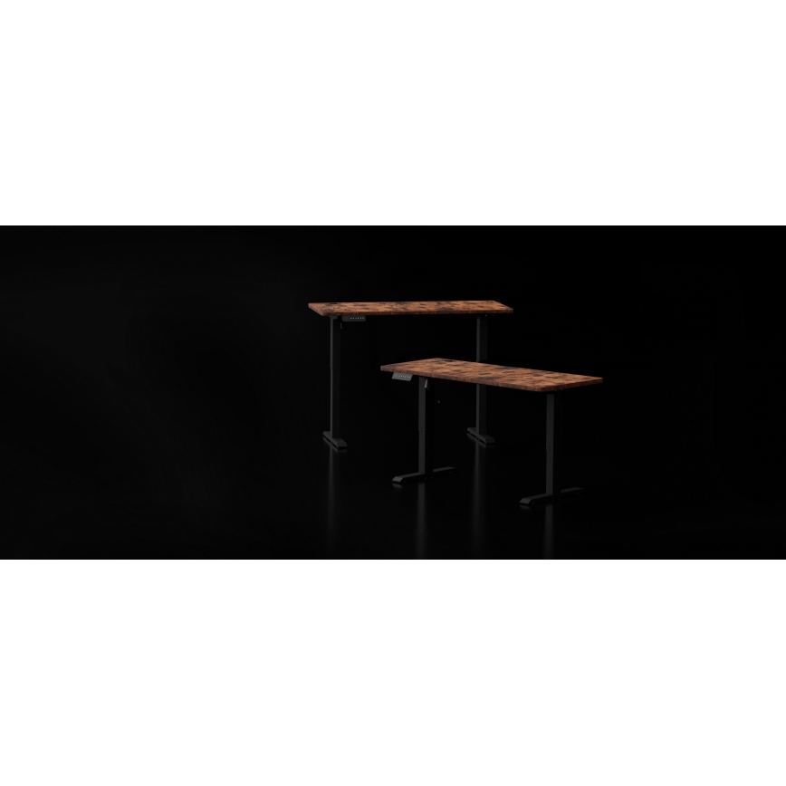 Birou cu înălțime reglabilă LEVANO 140x60 cm lemn/negru