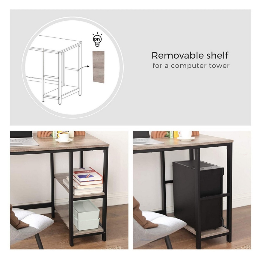 Birou de colț SOLEA, maro/negru