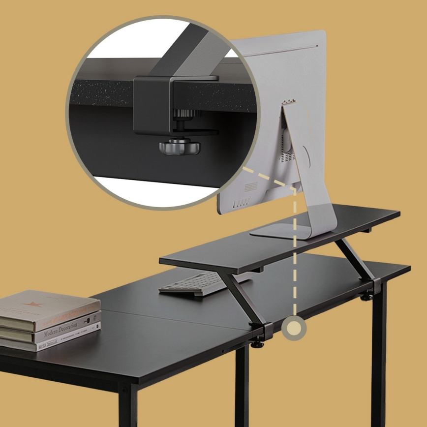 Birou de colț SOLEA, negru