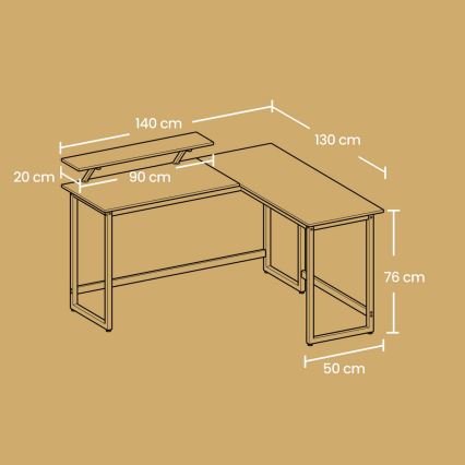 Birou de colț SOLEA, negru