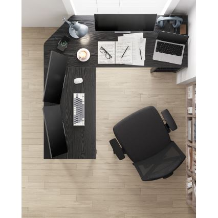 Birou de colț SOLEA, negru