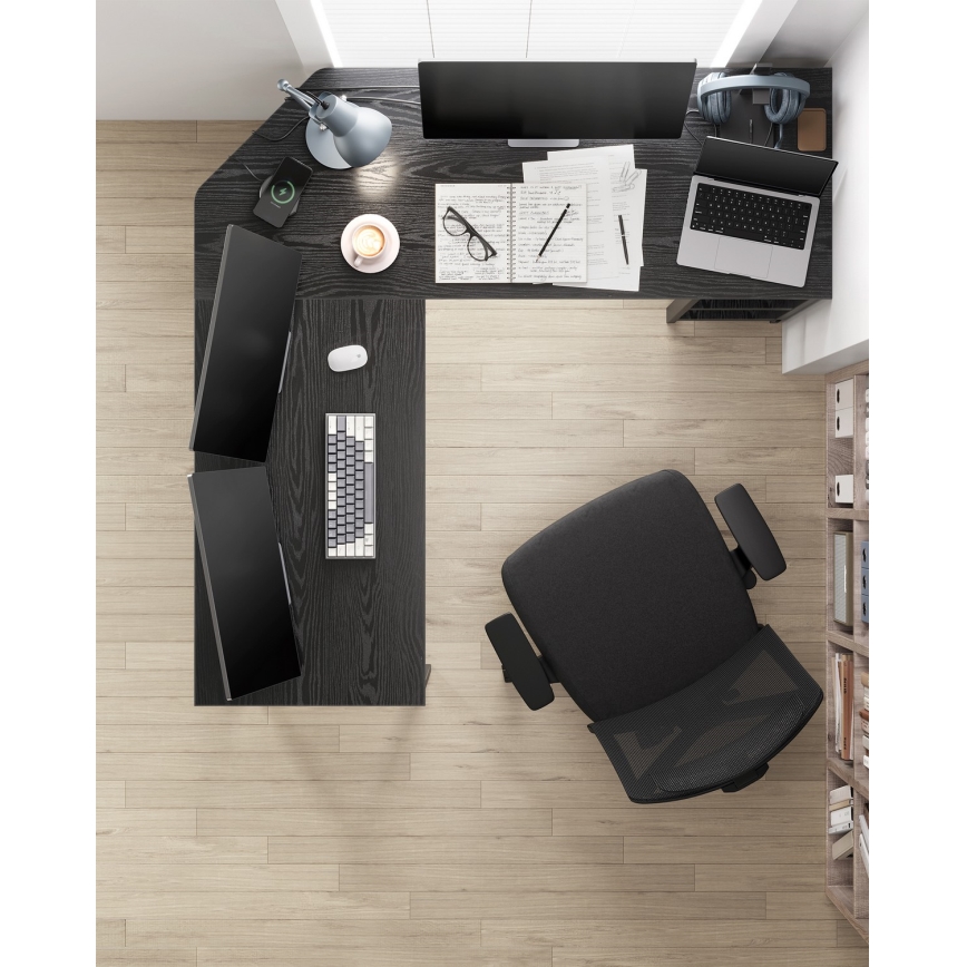 Birou de colț SOLEA, negru