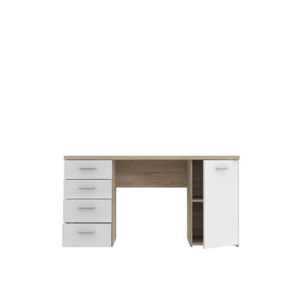 Birou de scris ARENO alb/stejar sonoma