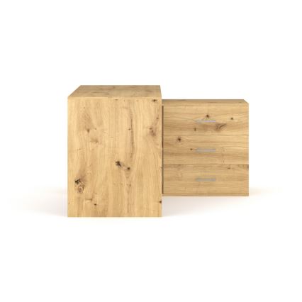 Birou JULES cu sertare și colț universal, configurabil stânga/dreapta, stejar Artisan