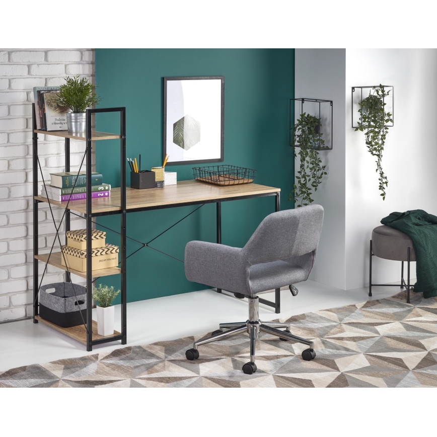 Birou SERENOR negru/stejar sonoma