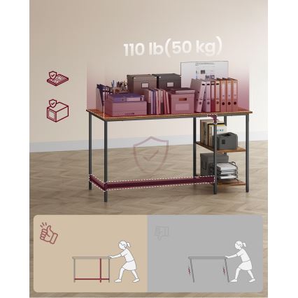 Birou SOLEA 140 x 60 cm, maro/negru