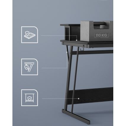 Birou SOLEA-X cu iluminare ambientală, negru