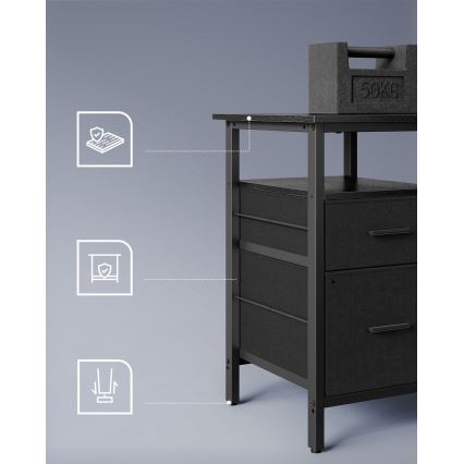 Birou SOLEA-X cu iluminare, maro/negru