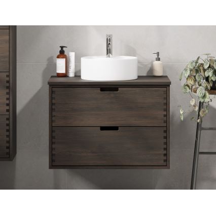 Blat pentru lavoar FOREST 80 cm, maro/stejar