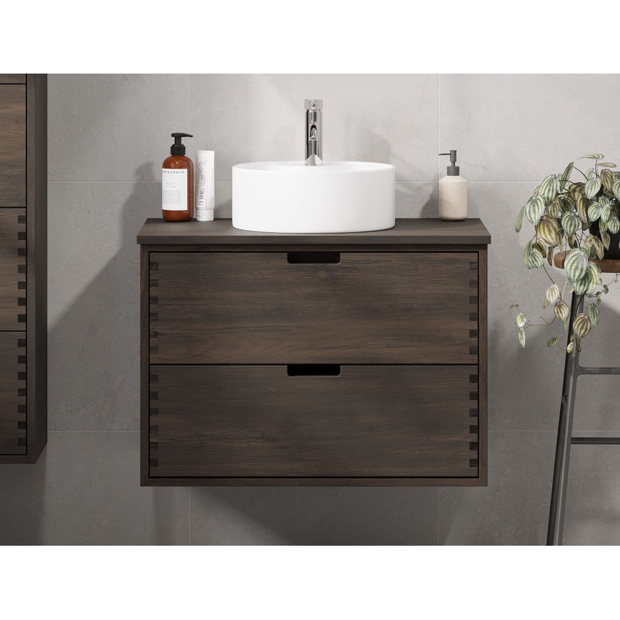 Blat pentru lavoar FOREST 80 cm, maro/stejar