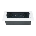 Bloc înclinabil cu prize 2x 230V + USB-A 3,1A + USB-C 15,5W + RJ45 230V