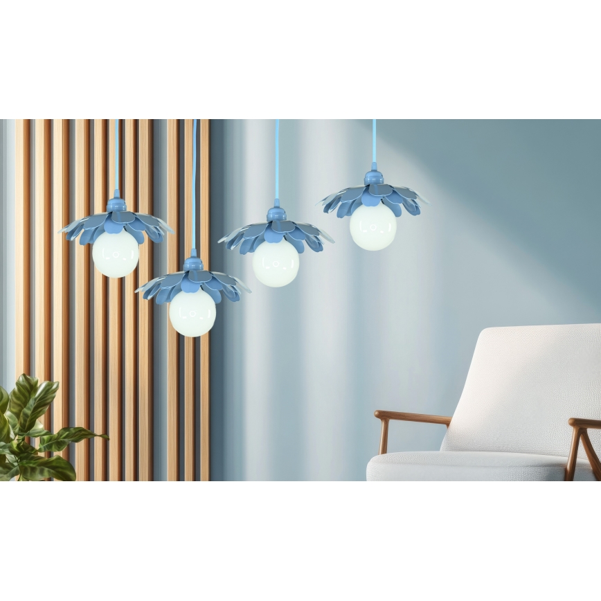 Bohemia-Design - Candelabru pe cablu 1xE27/60W/230V albastru