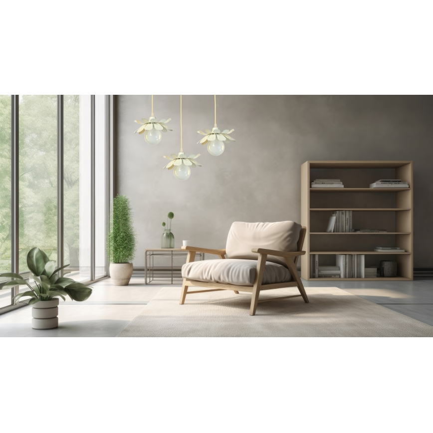 Bohemia-Design - Candelabru suspendat pe cablu 1xE27/60W/230V, crem