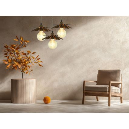 Bohemia-Design - Candelabru suspendat pe cablu 1xE27/60W/230V, finisaj bronzat
